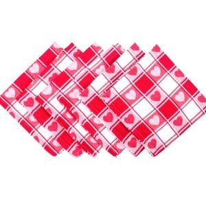 "NWT" Valentine's Day Checked Buffalo Hearts Napkins